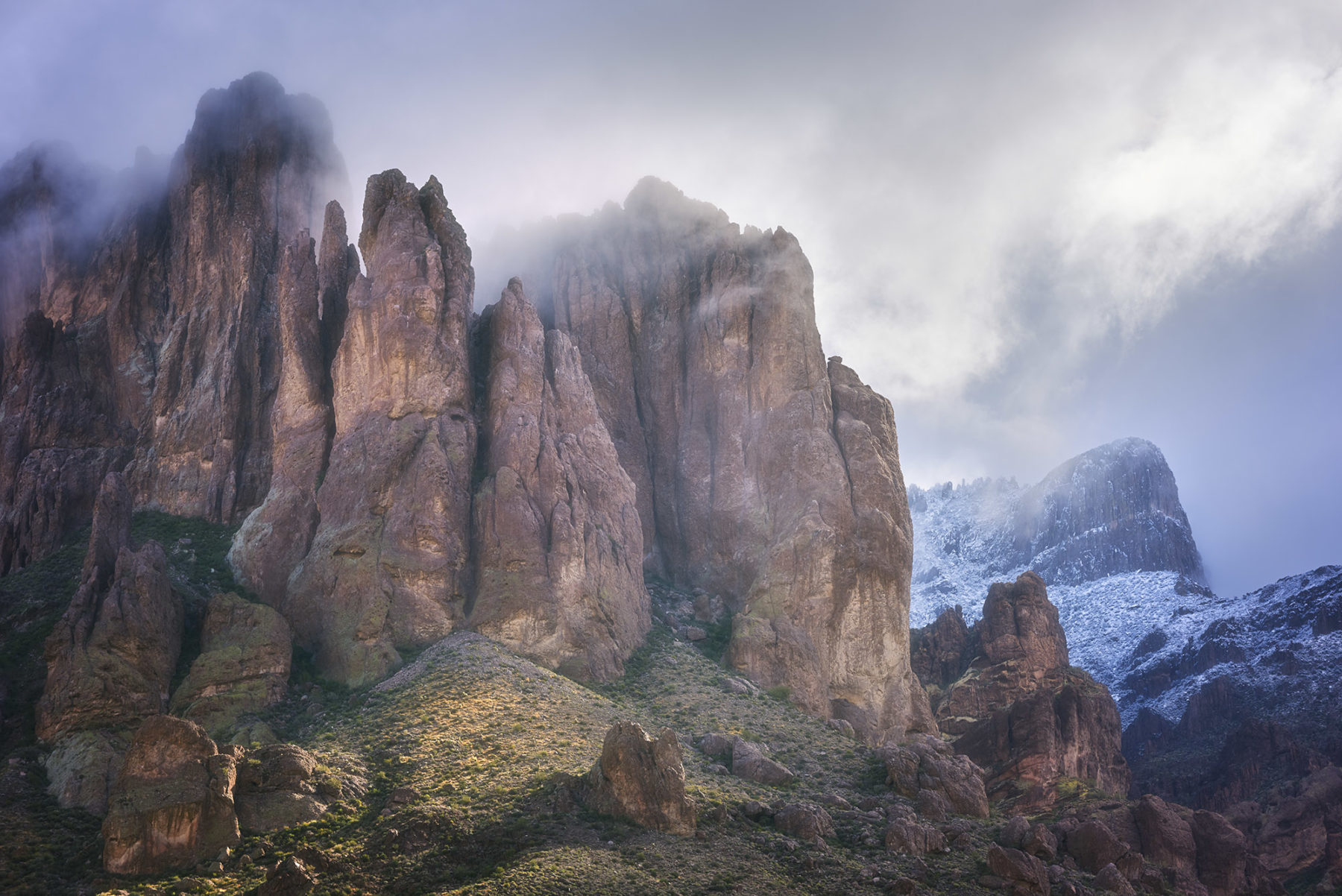 Snowy Superstition Mountain